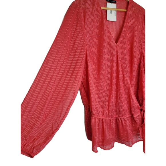 INC Waist Tie V-Neck Blouse New 3X - Picture 3 of 6